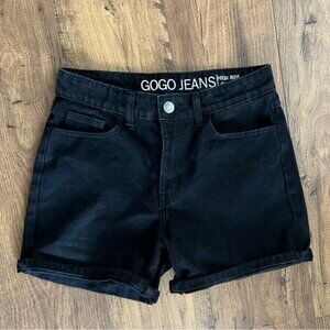 High Rise Black Denim Jean Shorts Size 7